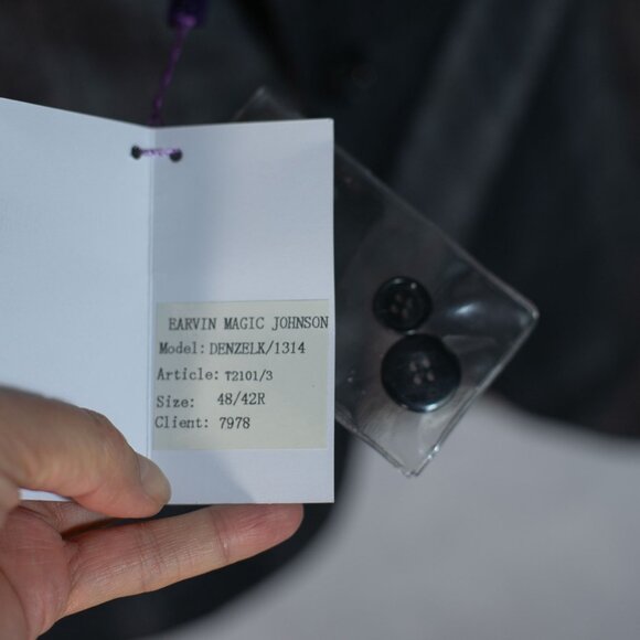 Earvin Magic Johnson Signature Mens Gray Blazer Suit Jacket Sport Coat Lined 48R - Picture 5 of 13